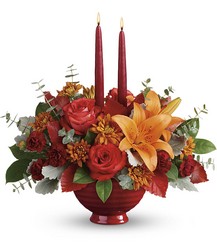 Teleflora's Autumn In Bloom Centerpiece from Swindler and Sons Florists in Wilmington, OH